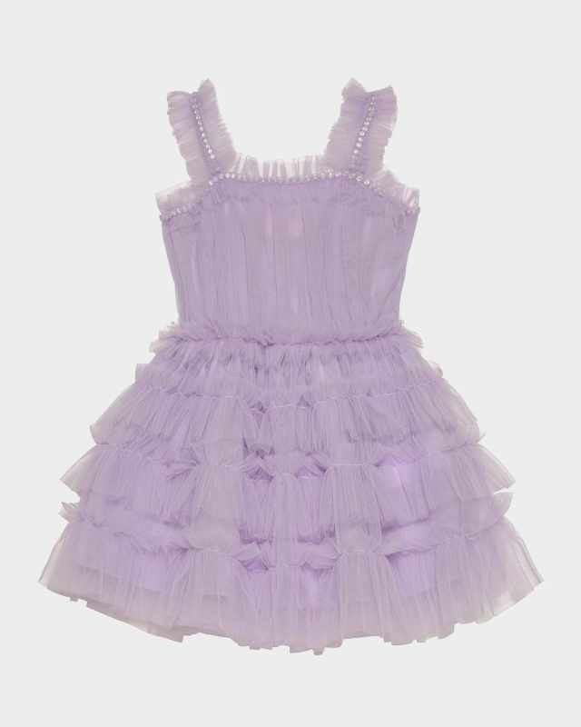 Girl's Lola Embellished Tulle Dress, Size 3M-24